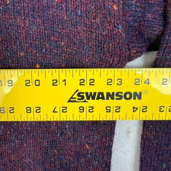 Woolrich Sweater Mens XL 100 % Wood Eggplant Tweed Hand Framed Hong Kong Vintage - Picture 5 of 9